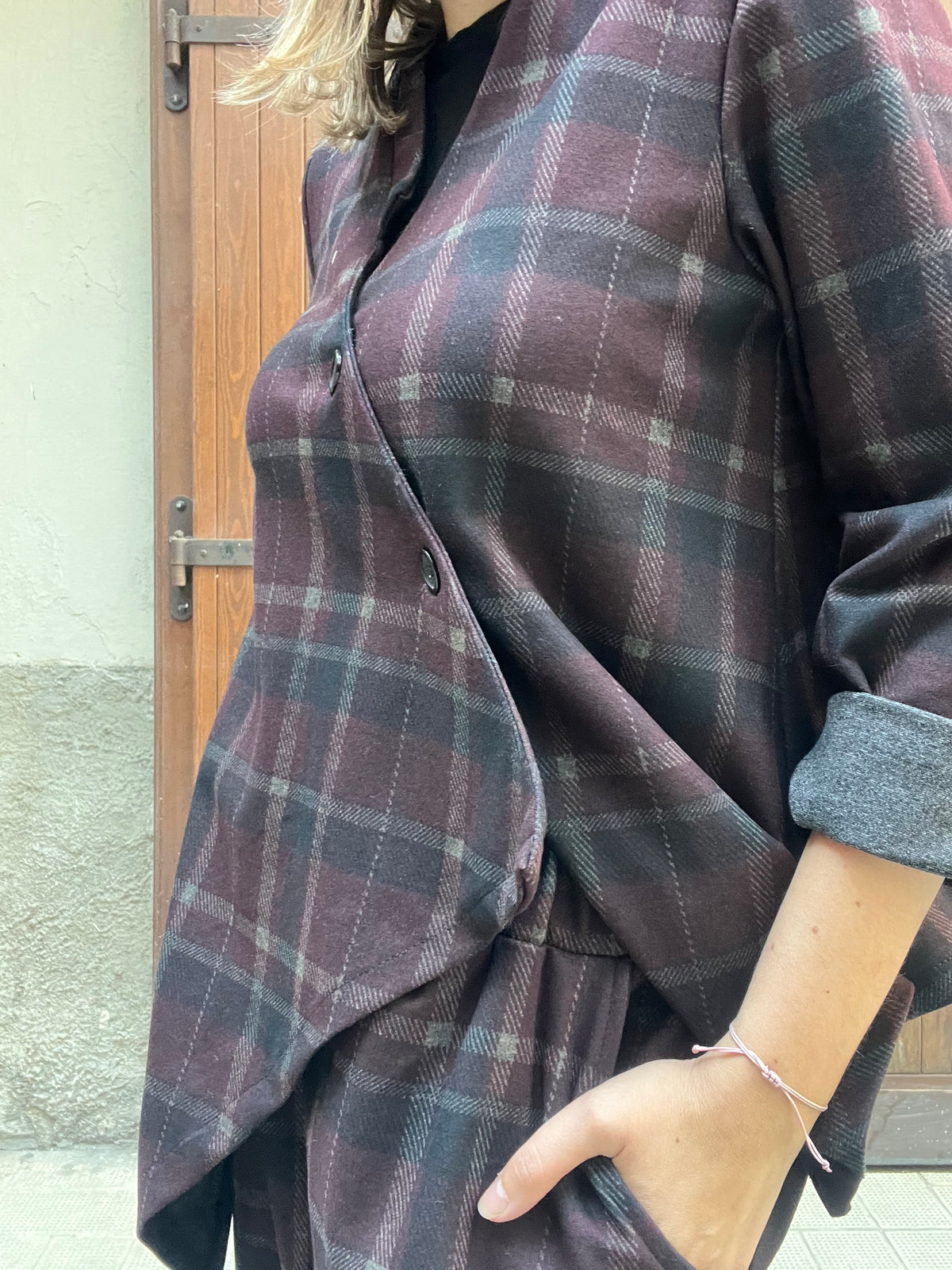 Completo Tartan con Giacca Asimmetrica e Pantalone