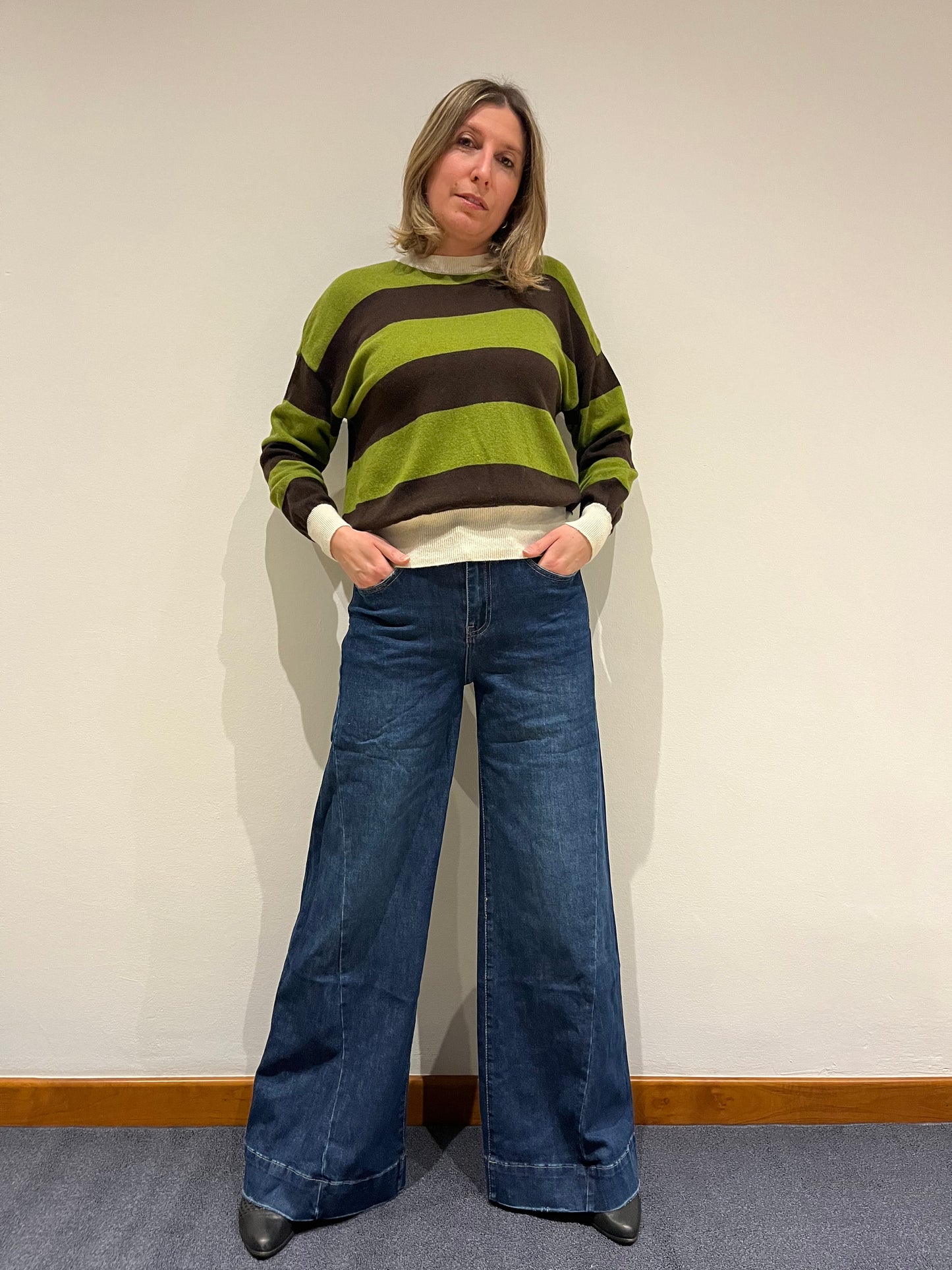 Jeans Wide Leg Blu Denim