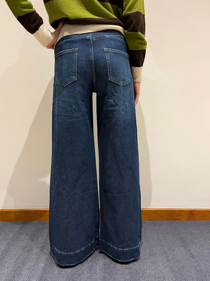 Jeans Wide Leg Blu Denim