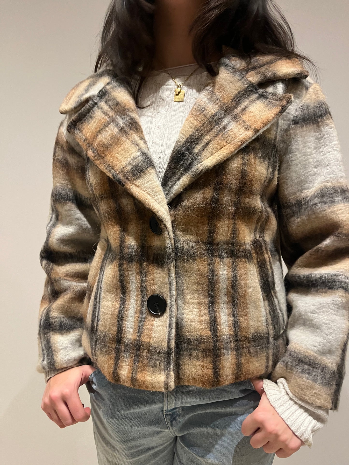 Cappotto Corto Quadri