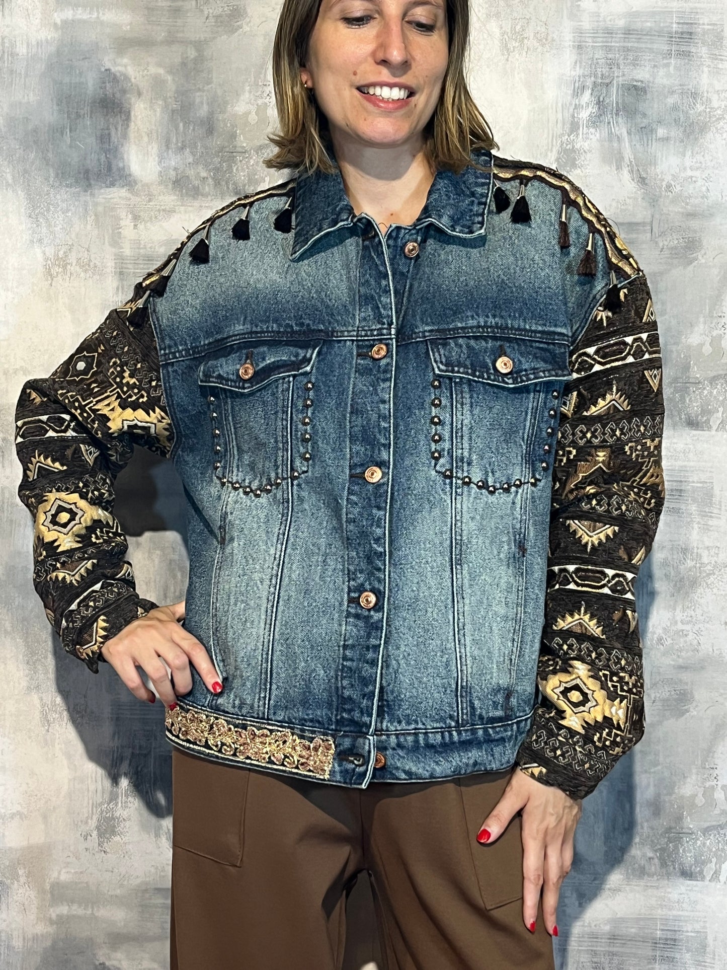 Giacca Denim Inserti