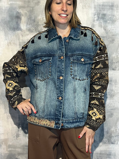 Giacca Denim Inserti