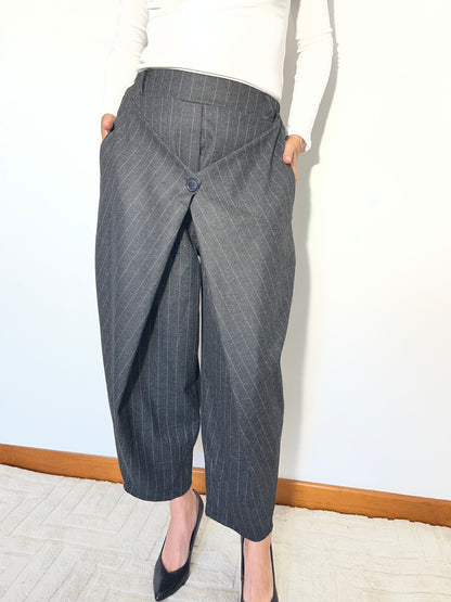 Pantalone Gessato Trasformabile