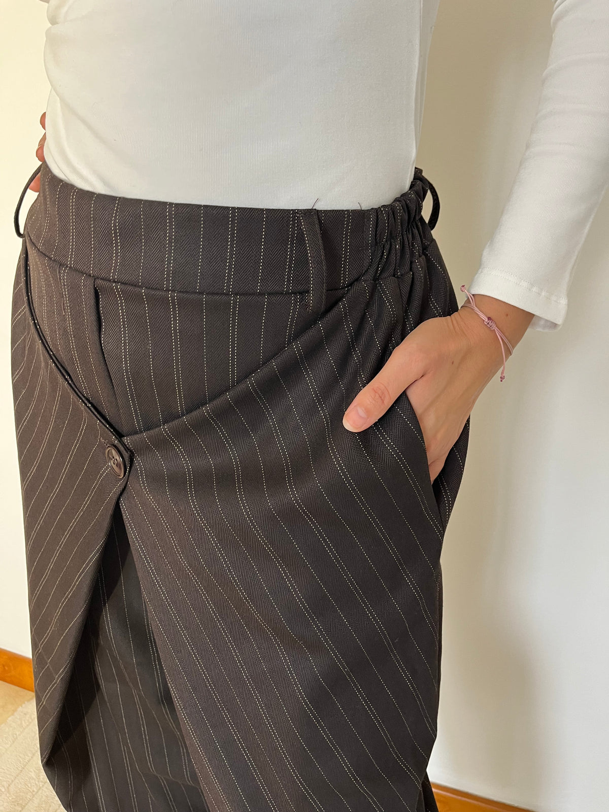 Pantalone Gessato Trasformabile