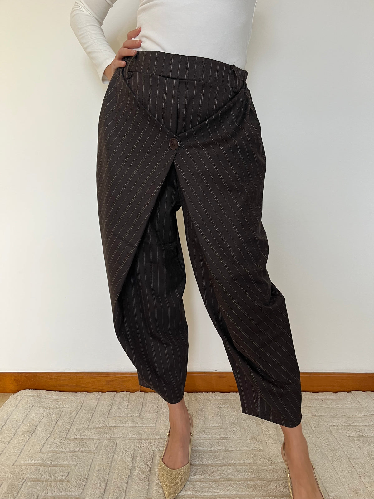 Pantalone Gessato Trasformabile