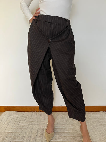 Pantalone Gessato Trasformabile