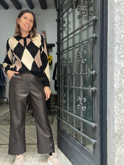 Pantalone Cropped in Ecopelle