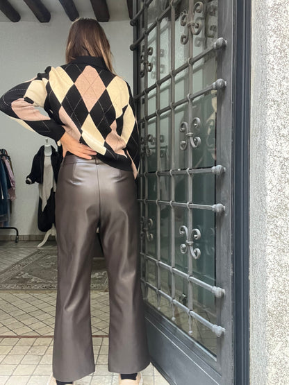 Pantalone Cropped in Ecopelle