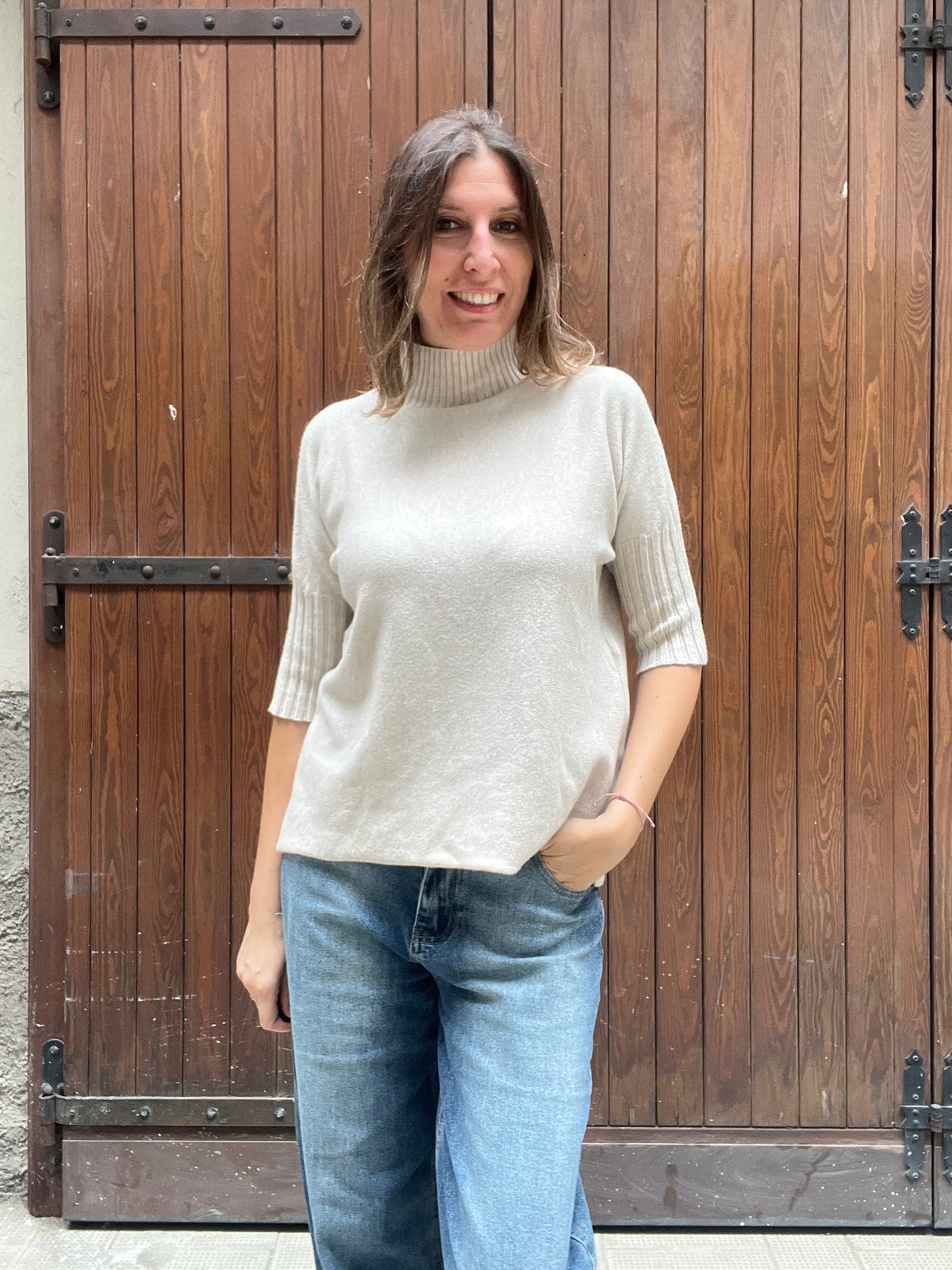 Maglia Dolcevita Manica 3/4