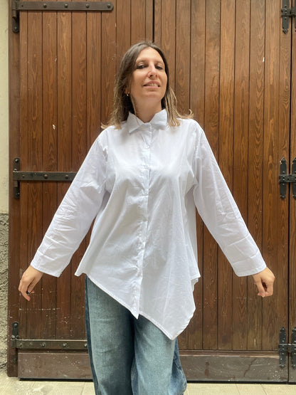 Camicia asimmetrica in cotone