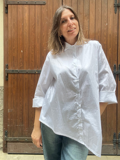 Camicia asimmetrica in cotone