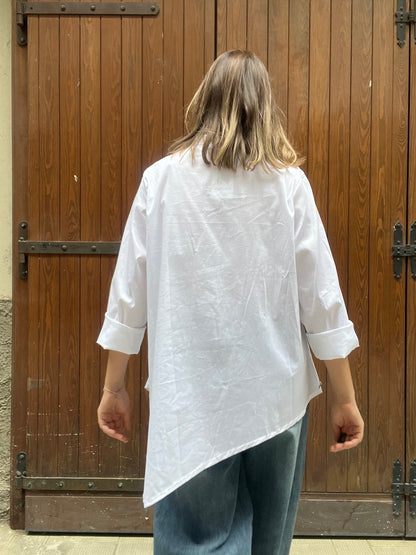 Camicia asimmetrica in cotone