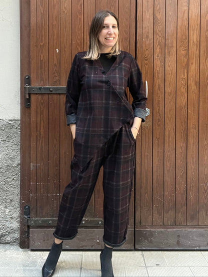 Completo Tartan con Giacca Asimmetrica e Pantalone