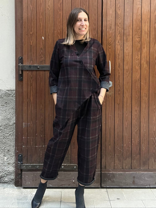 Completo Tartan con Giacca Asimmetrica e Pantalone