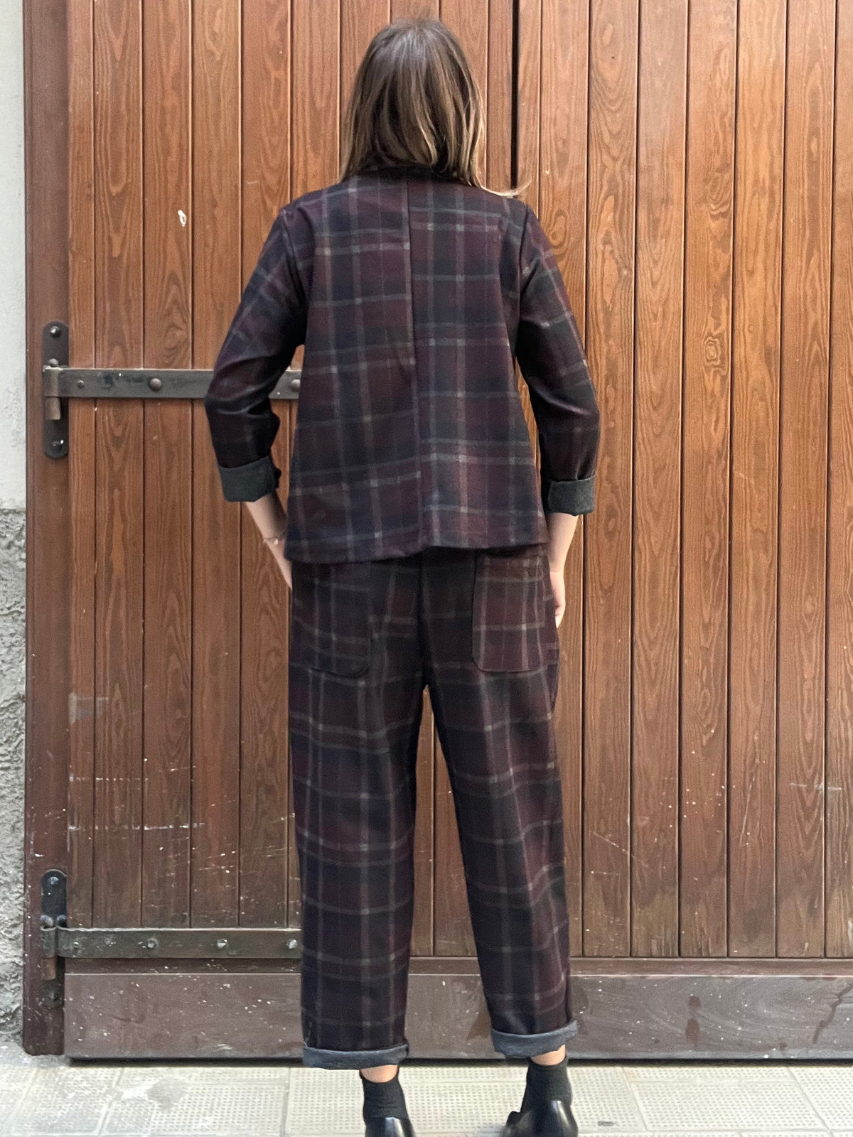 Completo Tartan con Giacca Asimmetrica e Pantalone