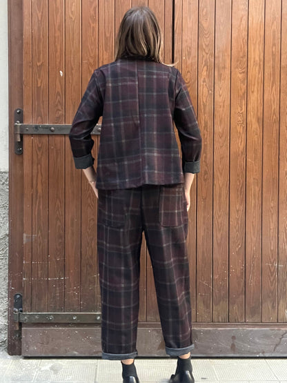 Completo Tartan con Giacca Asimmetrica e Pantalone