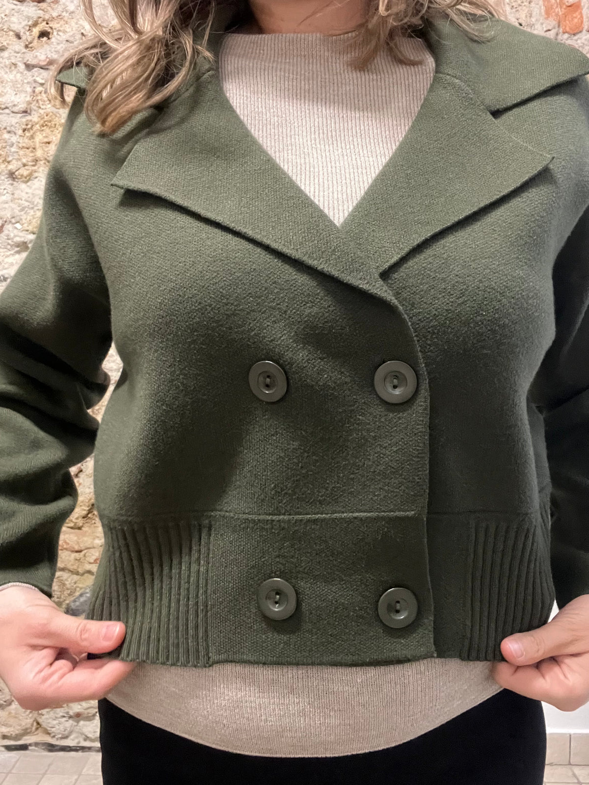 Giacca Cardigan Doppiopetto in Maglia