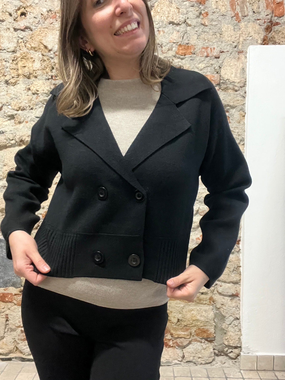 Giacca Cardigan Doppiopetto in Maglia
