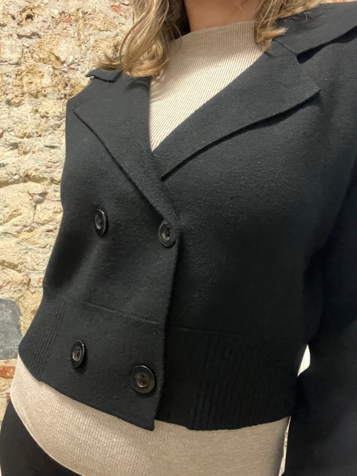 Giacca Cardigan Doppiopetto in Maglia