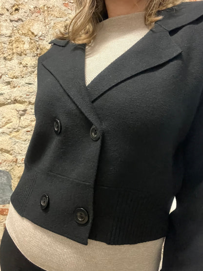 Giacca Cardigan Doppiopetto in Maglia